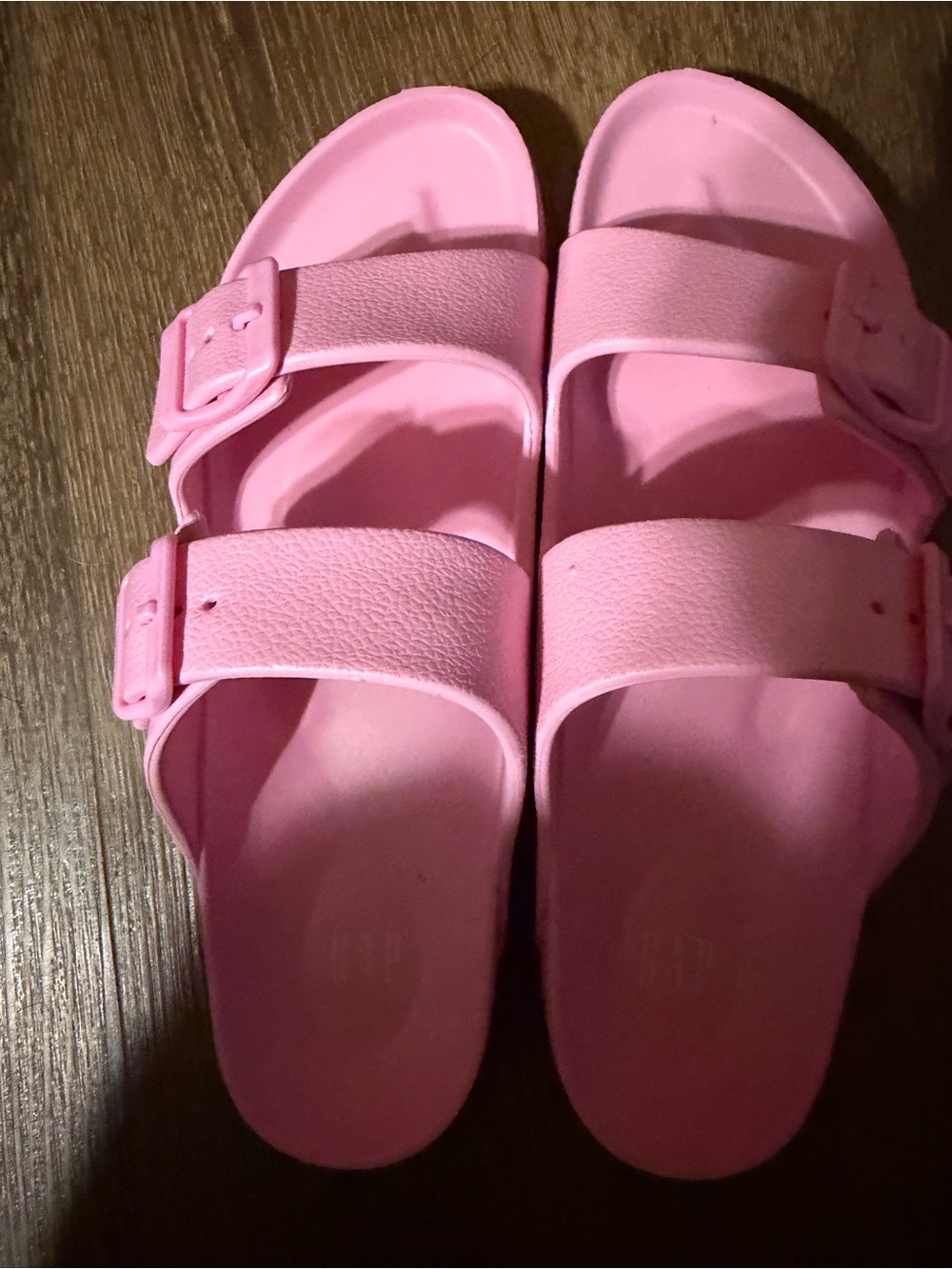 GAP Pink Double-Buckle Slide Sandals
